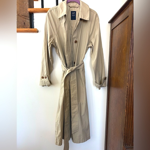 GAP Jackets & Blazers - Gap khaki cotton trench coat size small